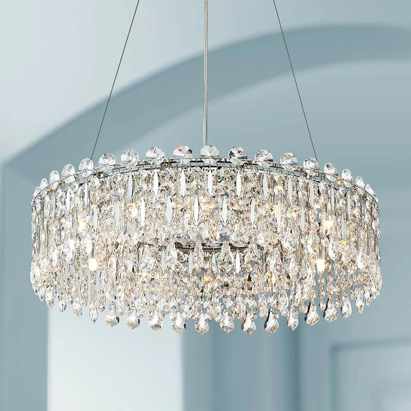 Possini Euro Alyssa 23 1/2" Wide Chrome And Crystal LED Pendant Light 3 Possini Euro Alyssa 23 1/2" Wide Chrome And Crystal LED Pendant Light