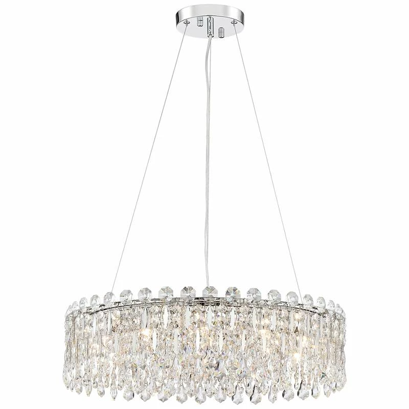 Possini Euro Alyssa 23 1/2" Wide Chrome And Crystal LED Pendant Light 7 Possini Euro Alyssa 23 1/2" Wide Chrome And Crystal LED Pendant Light - Image 5