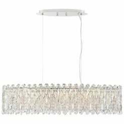 Possini Euro Alyssa 36 1/2" Wide Crystal LED Oval Pendant Chandelier -Lighting Sales Shop possini euro alyssa 36 and one half inch wide crystal led oval pendant chandelier 64r71views4