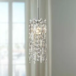 Possini Euro Alyssa 4" Wide Chrome And Crystal LED Mini Pendant Light