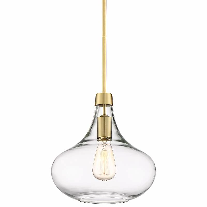 Possini Euro Asni 11" Wide Antique Gold And Glass Modern Mini Pendant 5 Possini Euro Asni 11" Wide Antique Gold And Glass Modern Mini Pendant - Image 3