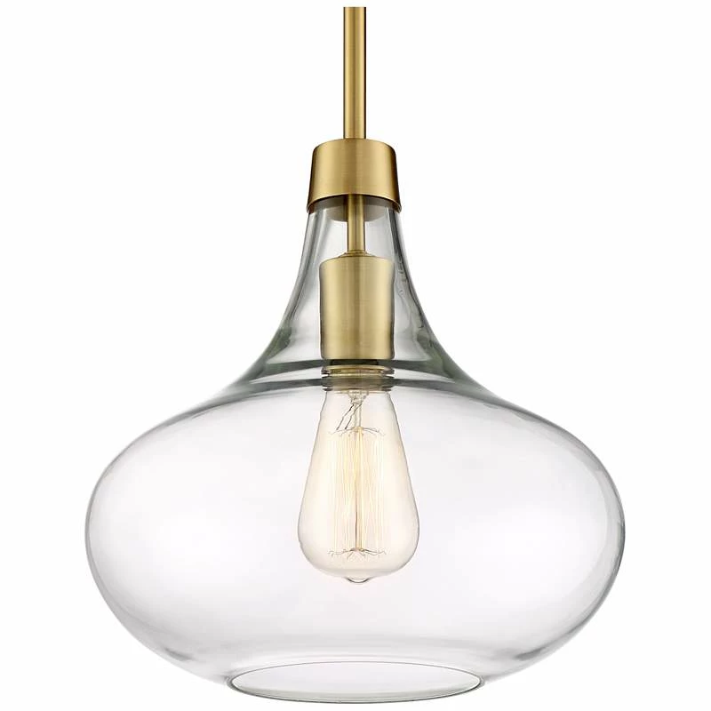 Possini Euro Asni 11" Wide Antique Gold And Glass Modern Mini Pendant 7 Possini Euro Asni 11" Wide Antique Gold And Glass Modern Mini Pendant - Image 5