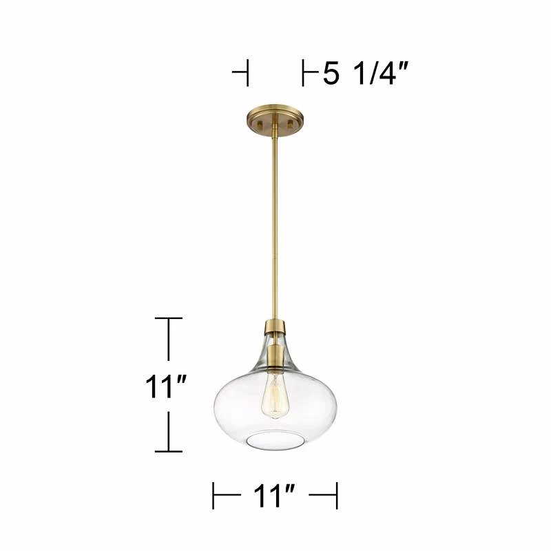 Possini Euro Asni 11" Wide Antique Gold And Glass Modern Mini Pendant 8 Possini Euro Asni 11" Wide Antique Gold And Glass Modern Mini Pendant - Image 6