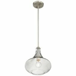 Possini Euro Belford 11" Brushed Nickel Handcrafted Glass Mini Pendant -Lighting Sales Shop possini euro belford 11 inch brushed nickel handcrafted glass mini pendant 42e08views4