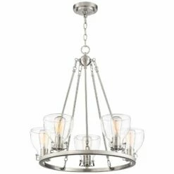 Possini Euro Bellis 24 1/2" Brushed Nickel 5-Light Ring Chandelier -Lighting Sales Shop possini euro bellis 24 and one half inch brushed nickel 5 light ring chandelier 39r15views4