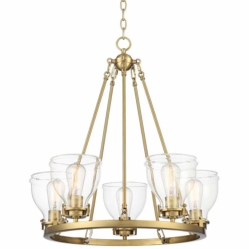 Possini Euro Bellis 24 1/2" Wide 5-Light Soft Gold Ring Chandelier 4 Possini Euro Bellis 24 1/2" Wide 5-Light Soft Gold Ring Chandelier - Image 2