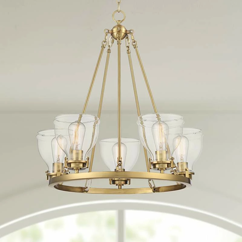Possini Euro Bellis 24 1/2" Wide 5-Light Soft Gold Ring Chandelier 3 Possini Euro Bellis 24 1/2" Wide 5-Light Soft Gold Ring Chandelier