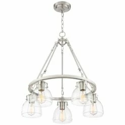 Possini Euro Bellis 24" Wide Brushed Nickel 5-Light Pendant -Lighting Sales Shop possini euro bellis 24 inch wide brushed nickel 5 light pendant 39r10views4