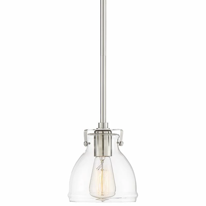 Possini Euro Bellis 6 1/2" Wide Nickel And Clear Glass Mini Pendant 4 Possini Euro Bellis 6 1/2" Wide Nickel And Clear Glass Mini Pendant - Image 2