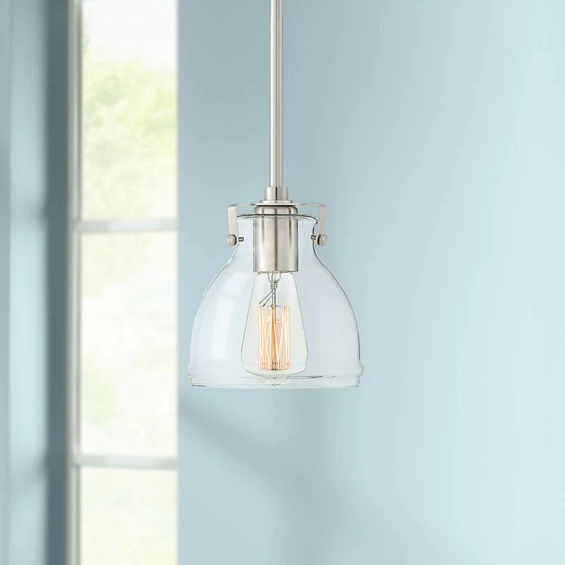 Possini Euro Bellis 6 1/2" Wide Nickel And Clear Glass Mini Pendant 3 Possini Euro Bellis 6 1/2" Wide Nickel And Clear Glass Mini Pendant