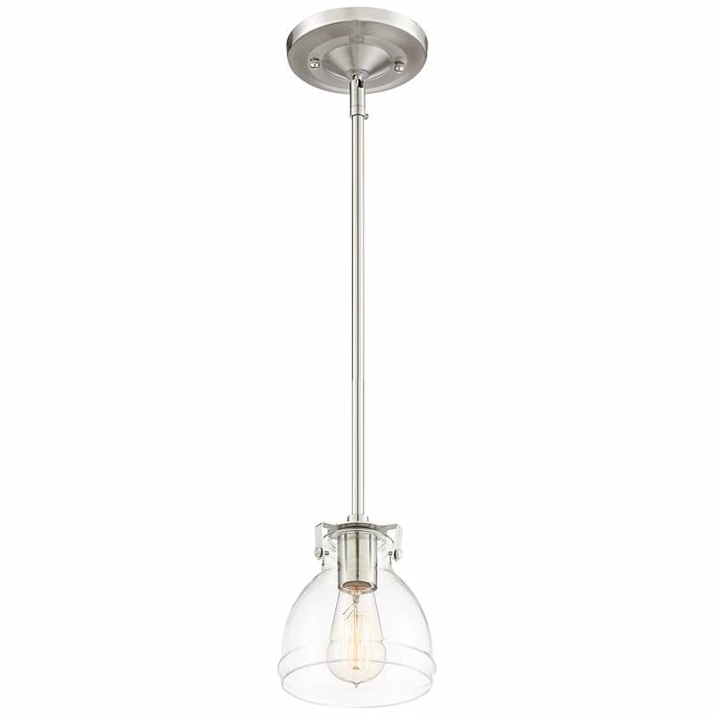 Possini Euro Bellis 6 1/2" Wide Nickel And Clear Glass Mini Pendant 7 Possini Euro Bellis 6 1/2" Wide Nickel And Clear Glass Mini Pendant - Image 5