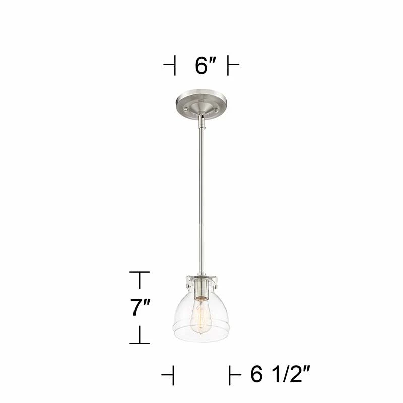Possini Euro Bellis 6 1/2" Wide Nickel And Clear Glass Mini Pendant 8 Possini Euro Bellis 6 1/2" Wide Nickel And Clear Glass Mini Pendant - Image 6