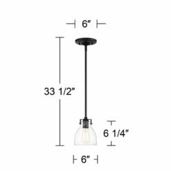 Possini Euro Bellis 6" Wide Black Clear Glass Mini Pendant -Lighting Sales Shop possini euro bellis 6 inch wide black clear glass mini pendant 820v0views5