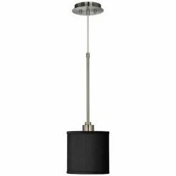 Possini Euro Black Faux Silk Shade 7" Wide Mini Pendant Light -Lighting Sales Shop possini euro black faux silk shade 7 inch wide mini pendant light 96c32