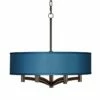 Possini Euro Blue Faux Silk Ava 6-Light Bronze Pendant Chandelier -Lighting Sales Shop possini euro blue faux silk ava 6 light bronze pendant chandelier 17k56