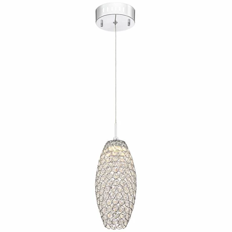 Possini Euro Carlier 5 1/4"W Chrome LED Crystal Mini Pendant 4 Possini Euro Carlier 5 1/4"W Chrome LED Crystal Mini Pendant - Image 2