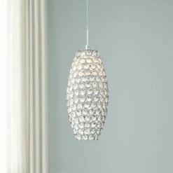 Possini Euro Carlier 5 1/4"W Chrome LED Crystal Mini Pendant