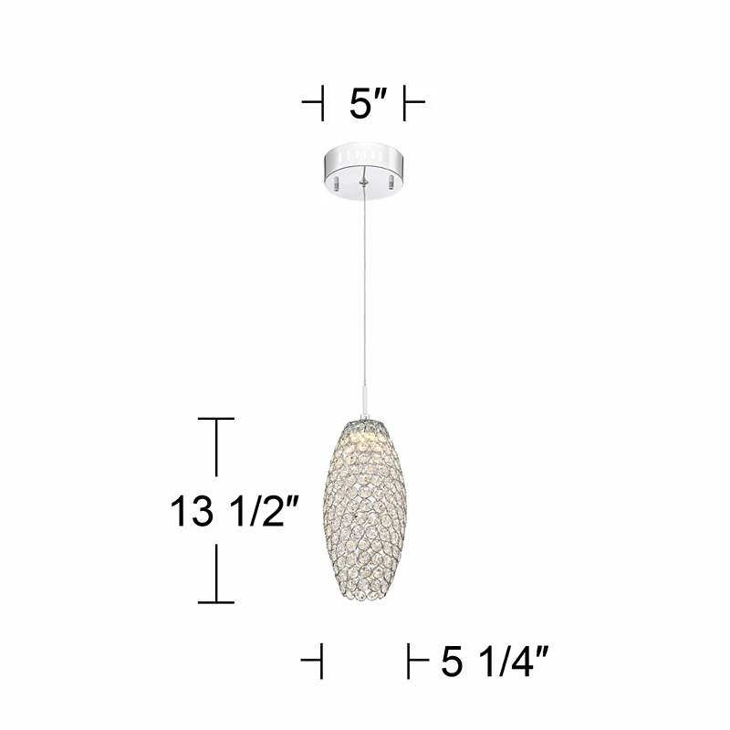 Possini Euro Carlier 5 1/4"W Chrome LED Crystal Mini Pendant 6 Possini Euro Carlier 5 1/4"W Chrome LED Crystal Mini Pendant - Image 4