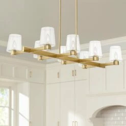 Possini Euro Costa Mesa 42" Wide 8-Light Modern Gold Island Chandelier