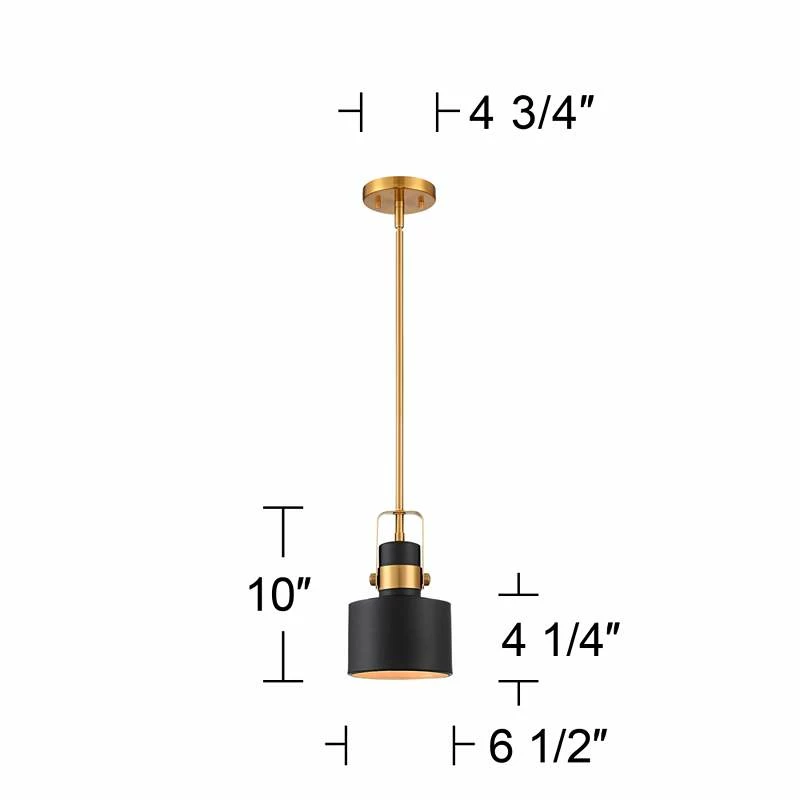 Possini Euro Courtney 6 1/2" Wide Black And Gold Mini Pendant Light 9 Possini Euro Courtney 6 1/2" Wide Black And Gold Mini Pendant Light - Image 7