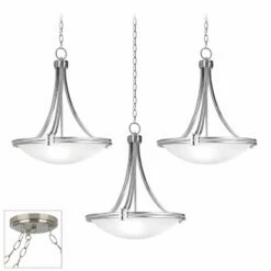 Possini Euro Deco Brushed Nickel 3-Light Swag Chandelier