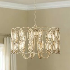 Possini Euro Design Bellmont 22 1/2" Wide Silver Leaf Pendant Light