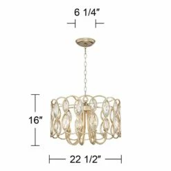 Possini Euro Design Bellmont 22 1/2" Wide Silver Leaf Pendant Light -Lighting Sales Shop possini euro design bellmont 22 and one half inch wide silver leaf pendant light 15e36views5