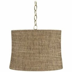 Possini Euro Dortmund 14" Wide Antique Brass Shaded Pendant Light