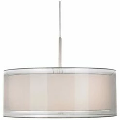 Possini Euro Double Drum 20" Wide White Pendant Light -Lighting Sales Shop possini euro double drum 20 inch wide white pendant light v6122views2