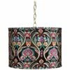 Possini Euro Embroidery 15" Wide Antique Brass Pendant Light