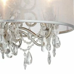 Possini Euro Farina 23" Wide Organza Silver Pendant Light -Lighting Sales Shop possini euro farina 23 inch wide organza silver pendant light w9781views1