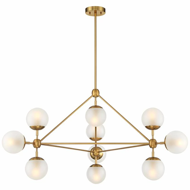 Possini Euro Gable 40 1/2" Wide Soft Gold Modern 10-Light Chandelier 8 Possini Euro Gable 40 1/2" Wide Soft Gold Modern 10-Light Chandelier - Image 6