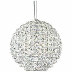 Possini Euro Gorgo 12" Wide Chrome And Crystal Modern Mini Pendant -Lighting Sales Shop possini euro gorgo 12 inch wide chrome and crystal modern mini pendant 15c00views3