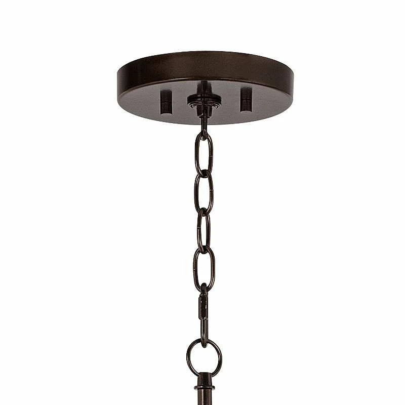Possini Euro Gray Faux Silk Ava 6-Light Bronze Pendant Chandelier 4 Possini Euro Gray Faux Silk Ava 6-Light Bronze Pendant Chandelier - Image 2