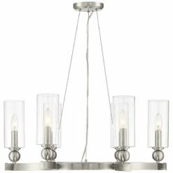 Possini Euro Hobbes 24 1/4" Wide Satin Nickel 6-Light Ring Chandelier -Lighting Sales Shop possini euro hobbes 24 and one quarter inch wide satin nickel 6 light ring chandelier 91x48views4