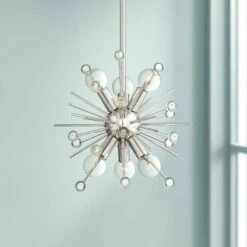 Possini Euro Janae 12" Wide Polished Nickel Sputnik Pendant