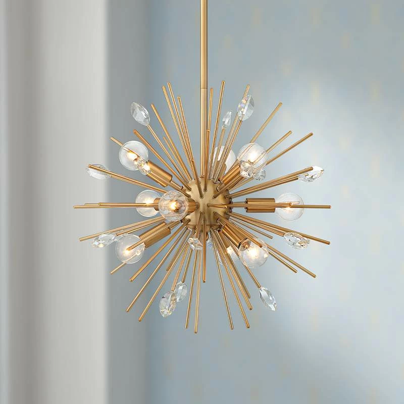 Possini Euro Janae 18" Wide Antique Gold Sputnik Pendant Light 3 Possini Euro Janae 18" Wide Antique Gold Sputnik Pendant Light