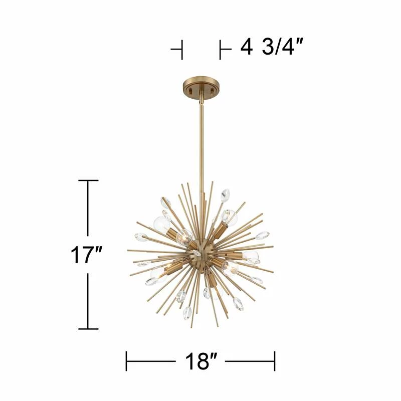 Possini Euro Janae 18" Wide Antique Gold Sputnik Pendant Light 9 Possini Euro Janae 18" Wide Antique Gold Sputnik Pendant Light - Image 7