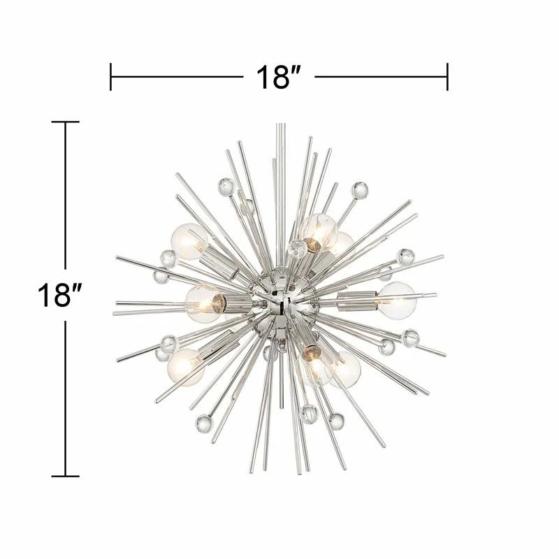 Possini Euro Janae 18" Wide Polished Nickel Pendant Light 8 Possini Euro Janae 18" Wide Polished Nickel Pendant Light - Image 6