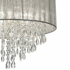 Possini Euro Jolie 20" Wide Silver Fabric Crystal Chandelier -Lighting Sales Shop possini euro jolie 20 inch wide silver fabric crystal chandelier w7974views1