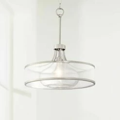 Lighting Sales Shop 36 Possini Euro Layne 19 1/4" Wide Brushed Nickel Pendant Light