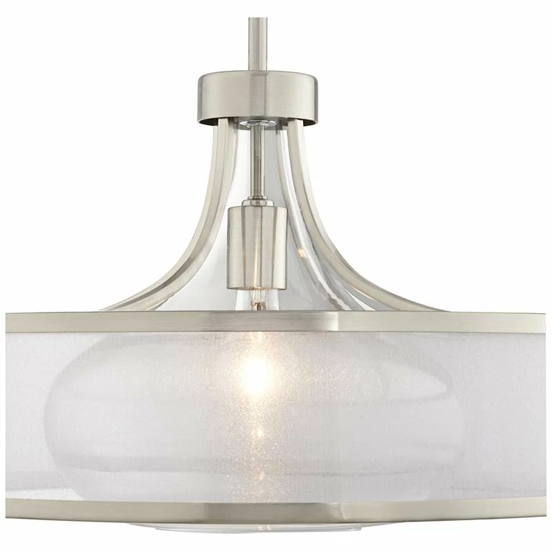 Possini Euro Layne 19 1/4" Wide Brushed Nickel Pendant Light 6 Possini Euro Layne 19 1/4" Wide Brushed Nickel Pendant Light - Image 4