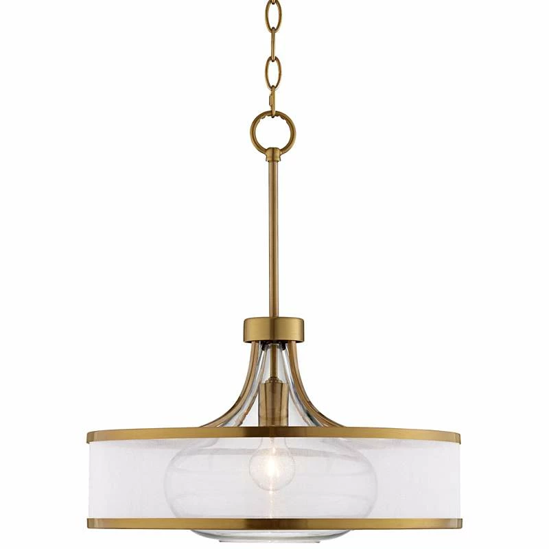 Possini Euro Layne 19" Wide Warm Antique Gold Pendant Light 4 Possini Euro Layne 19" Wide Warm Antique Gold Pendant Light - Image 2