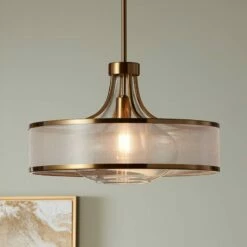 Possini Euro Layne 19" Wide Warm Antique Gold Pendant Light