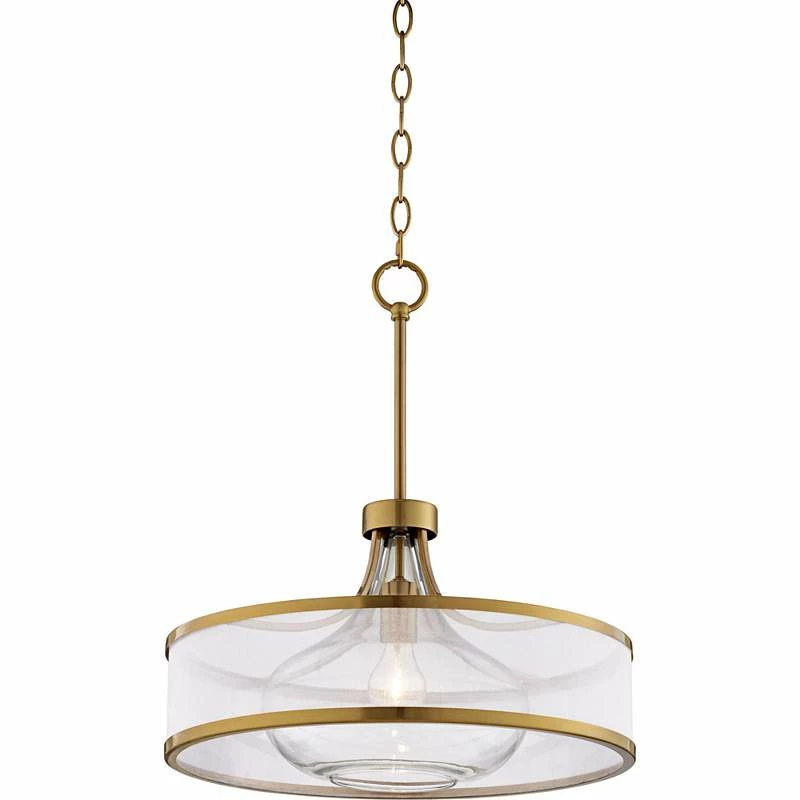 Possini Euro Layne 19" Wide Warm Antique Gold Pendant Light 6 Possini Euro Layne 19" Wide Warm Antique Gold Pendant Light - Image 4