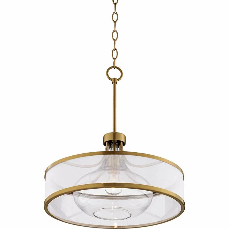 Possini Euro Layne 19" Wide Warm Antique Gold Pendant Light 7 Possini Euro Layne 19" Wide Warm Antique Gold Pendant Light - Image 5