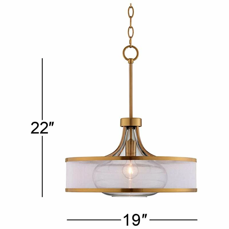 Possini Euro Layne 19" Wide Warm Antique Gold Pendant Light 9 Possini Euro Layne 19" Wide Warm Antique Gold Pendant Light - Image 7