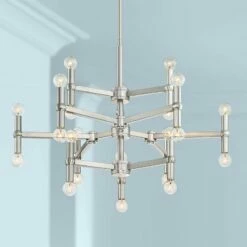 Possini Euro Marya 32"W Brushed Nickel 24-Light Chandelier