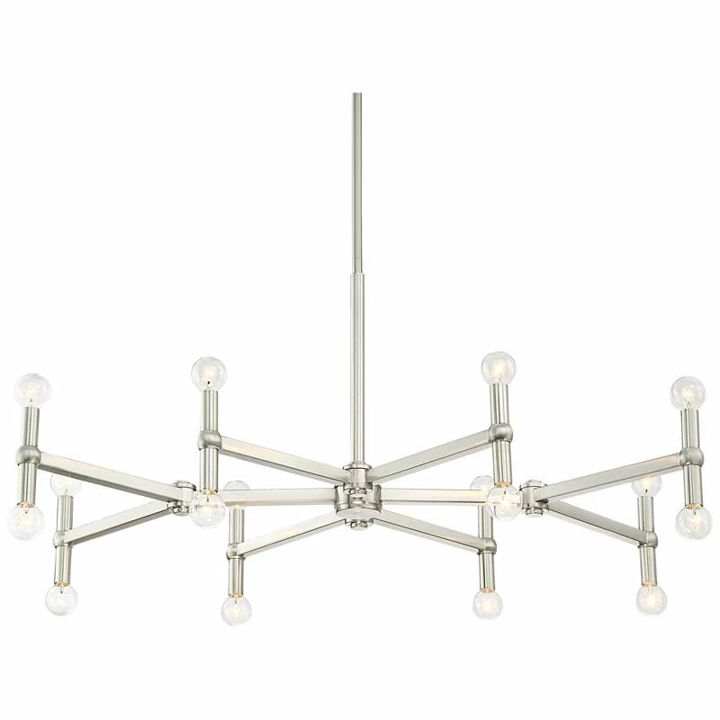 Possini Euro Marya 37 3/4" Wide Brushed Nickel 16-Light Chandelier 4 Possini Euro Marya 37 3/4" Wide Brushed Nickel 16-Light Chandelier - Image 2