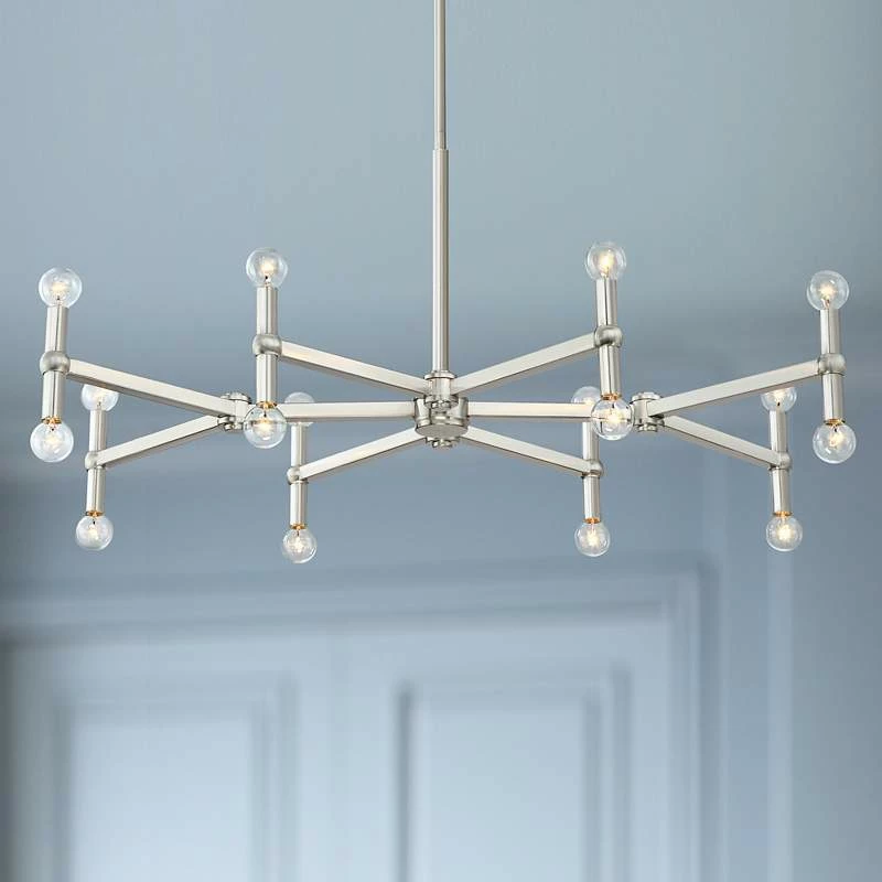 Possini Euro Marya 37 3/4" Wide Brushed Nickel 16-Light Chandelier 3 Possini Euro Marya 37 3/4" Wide Brushed Nickel 16-Light Chandelier